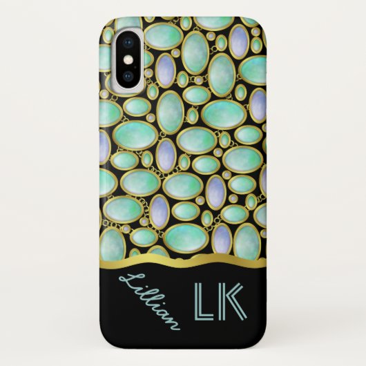 オパールBroochチェーンモノグラムパターン Case-Mate iPhoneケース (裏面)