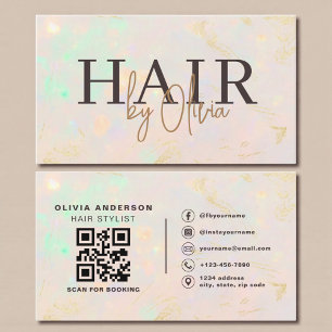 オパールQRコード ヘアスタイリスト モダン 名刺