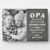 オパ祖父の父の日の子供の写真 フォトプラーク (正面)