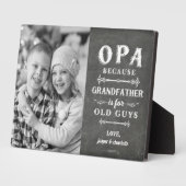 オパ祖父の父の日の子供の写真 フォトプラーク (側面)