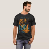 オヒョウ釣りデザイン Tシャツ (正面フル)