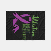 オピオイド認識度月失った過剰摂取に1を愛した フリースブランケット (正面(横))