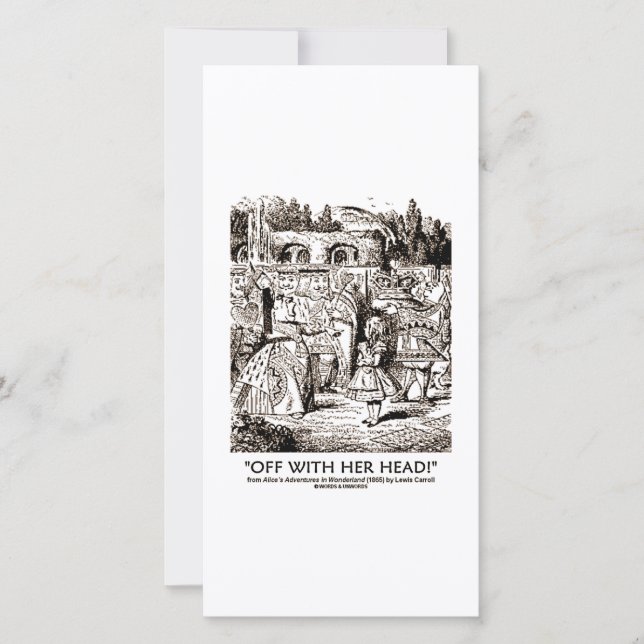 オフと彼女の頭ワンダーランドアリスの女王引用文 (正面)