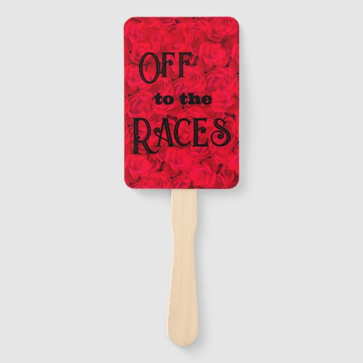 オフにレースレッドフローラ ハンドファン (正面)