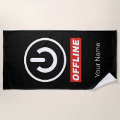 オフまたはオフに切り替えリラックスるオフライン電源ボタン ビーチタオル (正面)