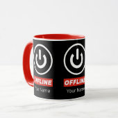オフまたはオフに切り替えリラックスるオフライン電源ボタン マグカップ (正面左)