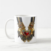 オファリング – 手のハート コーヒーマグカップ (左)