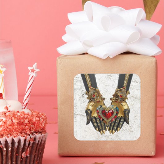 オファリング – 手のハート スクエアシール (パーティー)