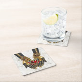 オファリング – 手のハート スクエアペーパーコースター (インサイチュ)