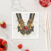 オファリング – 手のハート スタンダードカクテルナプキン (インサイチュ)