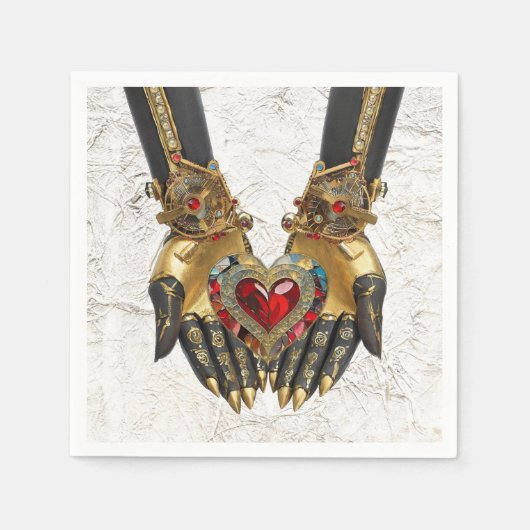 オファリング – 手のハート スタンダードカクテルナプキン (正面)