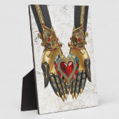 オファリング – 手のハート フォトプラーク (側面)