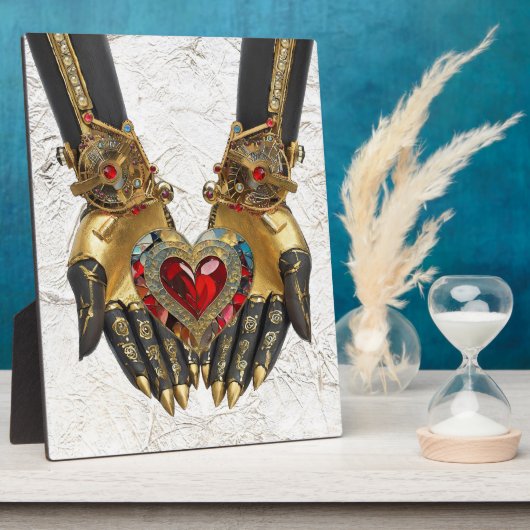 オファリング – 手のハート フォトプラーク (側面)