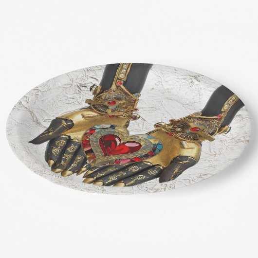 オファリング – 手のハート ペーパープレート (アングル)