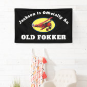 オフィシャおもしろいルオールドフォッカーオーバーザヒル誕生日 横断幕 (インサイチュ)