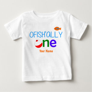 オフィシャリーワンフィッシュ1位の誕生日シャツ ベビーTシャツ