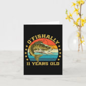 オフィシャリー11歳 楽しい釣り 誕生日 魚 カード (黄色い花)