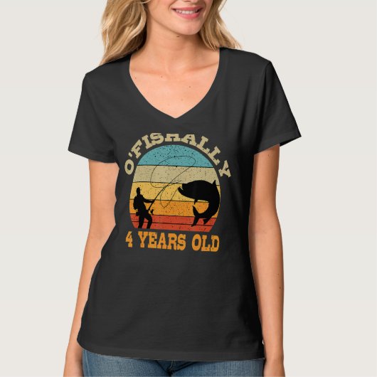 オフィシャリー4歳魚釣り誕生日テーマ部 Tシャツ (正面)