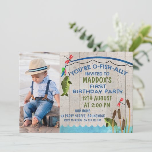 オフィシャリ招待されー第1の誕生日招待状 招待状 (スタンド正面)