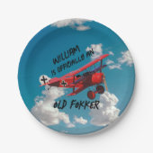 オフィシャルおもしろいオールドフォッカーオーバーザヒル誕生日 ペーパープレート (正面)