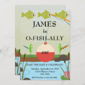 オフィシャルお魚の1歳の誕生日パーティー 招待状 (正面/裏面)