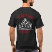 オフィシャルエルボイン®バイクもしくは自転車に乗る人ルーシーメンズシャツ Tシャツ (裏面)