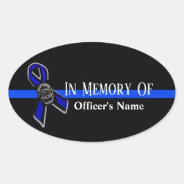 オフィシャルサポート警察バンパーステッカーのメモリ内 楕円形シール
