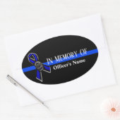 オフィシャルサポート警察バンパーステッカーのメモリ内 楕円形シール (封筒)
