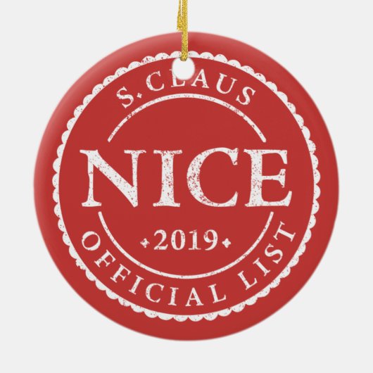 オフィシャルサンタニースリストホリデークリスマス セラミックオーナメント (裏面)