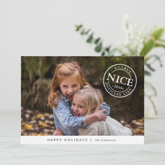 オフィシャルサンタニースリストホリデーフォトカード シーズンカード (スタンド正面)