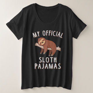 オフィシャルスロスパジャマかわいい眠るスロス プラスサイズTシャツ
