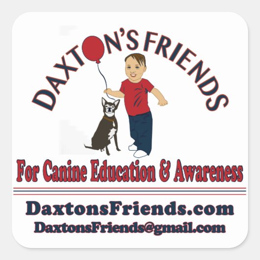 オフィシャルダクストンの友人ステッカー スクエアシール (正面)