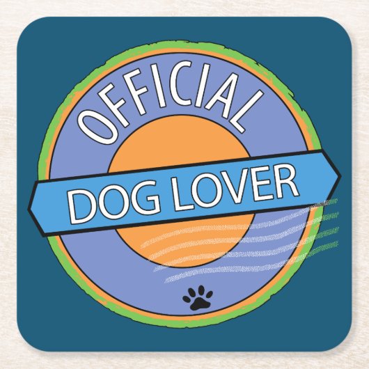 オフィシャルドッグ愛好家 スクエアペーパーコースター (正面)