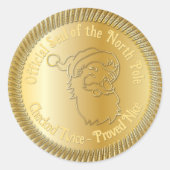 オフィシャルノースポールサンタシールフェイク金ゴールド ラウンドシール (正面)