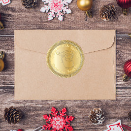 オフィシャルノースポールサンタシールフェイク金ゴールド ラウンドシール