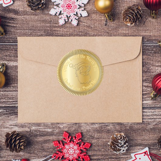 オフィシャルノースポールサンタシールフェイク金ゴールド ラウンドシール