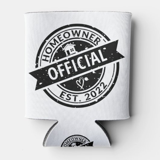 オフィシャルホームオーナーEST.2022引用文引っ越し祝いパーティー 缶クーラー (正面)