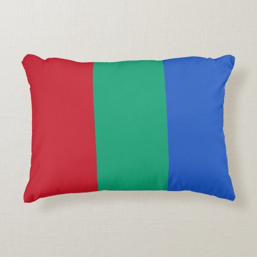 オフィシャルレッドグリーンブルー火星国旗Tricolor アクセントクッション (正面)
