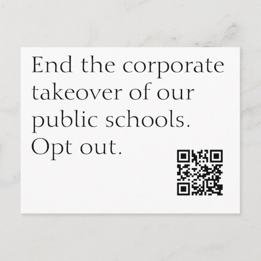 オフィシャル統一されたオプトアウト ポストカード (正面)