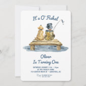 オフィシャル魚釣り少年1歳の誕生日 招待状 (正面)