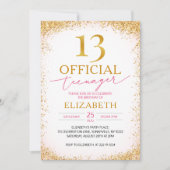 オフィシャル10代の若者ガール13th誕生日 招待状 (正面)