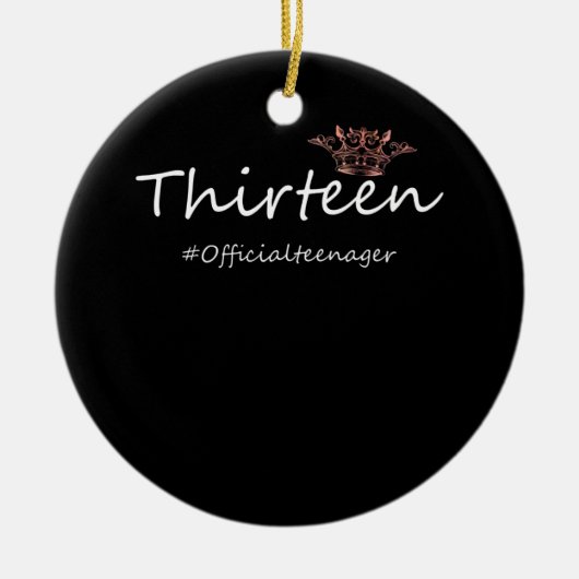 オフィシャル10代の誕生日おもしろい10代の若者ガール セラミックオーナメント (正面)