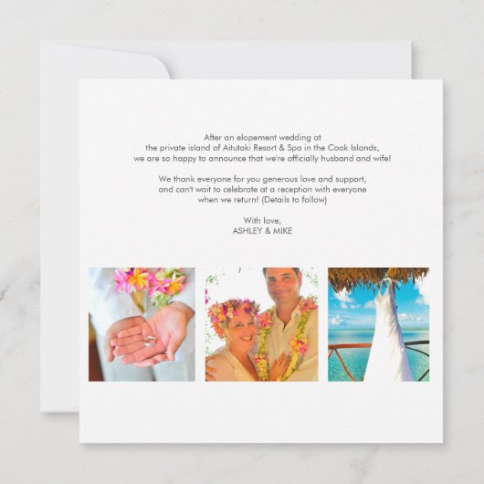 オフィシャル カッパー４ フォト スクエア マーブル ウェディング 招待状 (裏面)