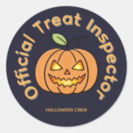 オフィシャル トリート インスペクター かわいいパンプキン ハロウィン ラウンドシール