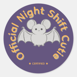 オフィシャル ナイトシフト キューティー かわいいコウモリ ハロウィン ラウンドシール