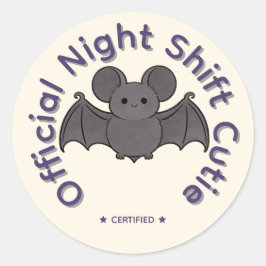 オフィシャル ナイトシフト キューティー 可愛い コウモリ ハロウィン ラウンドシール