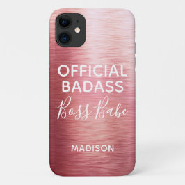 オフィシャル バダス ボスベイビー メタリックローズゴールド 名前入り iPhone 11 ケース
