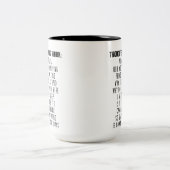 オフィスおもしろいギフト、仕事中の考え、職場 ツートーンマグカップ (中央)