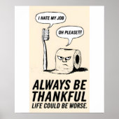 オフィスおもしろいユーモア:歯ブラシとトイレ紙アート ポスター (正面)