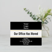 オフィスが白黒金ゴールドはがき 箔招待状ポストカード (立ち正面)